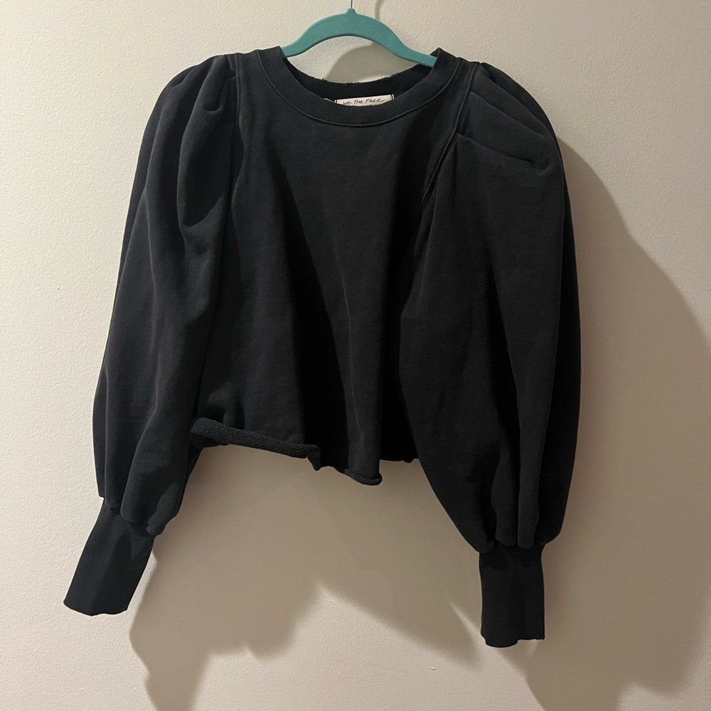 We the Free Puff Sleeve cropped sweatshirt